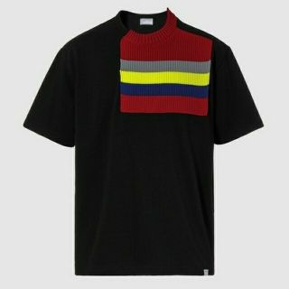 カラー(kolor)の新品タグ付Kolor BEACONクルーネックドッキングTシャツサイズ1ブラック(Tシャツ/カットソー(半袖/袖なし))