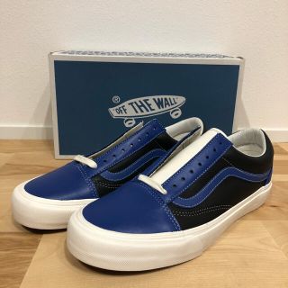 バンズボルト(VANS VAULT)のVANS VAULT レザー　オールドスクール 黒×青　29cm(スニーカー)