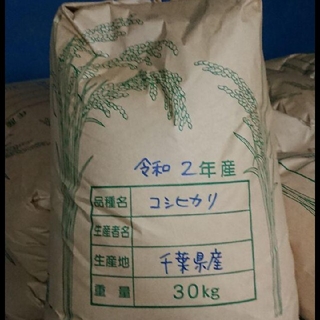 令和2年  千葉県産  コシヒカリ  30㎏  玄米　送料込み(米/穀物)