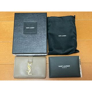 サンローラン(Saint Laurent)のサンローラン　ミニ財布　三つ折り　トープ　TAUPE(財布)