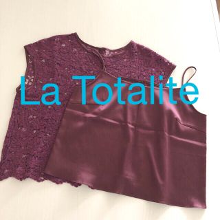 ラトータリテ(La TOTALITE)の【美品◎】La Totalite ラトータリテ レース　キャミソール　カットソー(カットソー(半袖/袖なし))