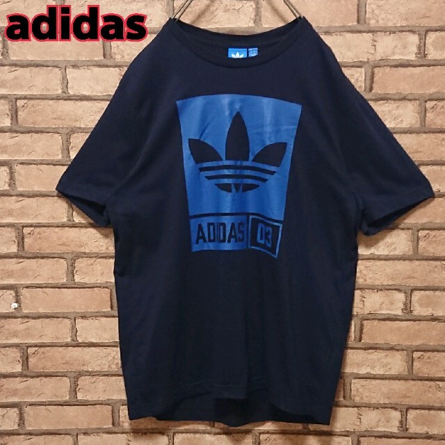adidas(アディダス)のadidas アディダス トレフォイル ロゴ メンズ ネイビー 半袖 Tシャツ メンズのトップス(Tシャツ/カットソー(半袖/袖なし))の商品写真