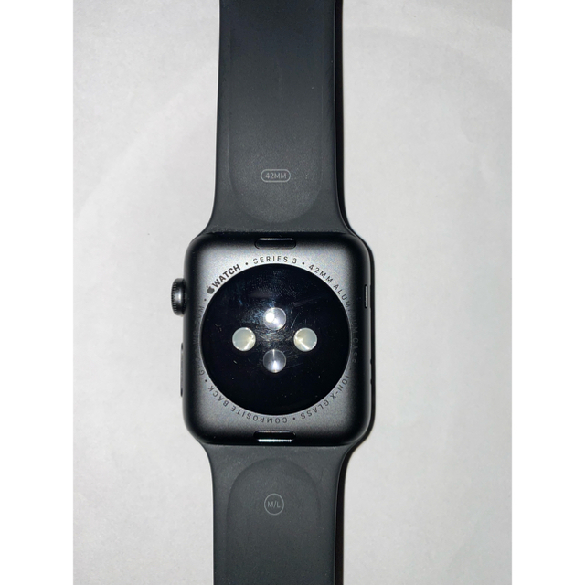 Apple Watch(アップルウォッチ)のアップルウォッチ　シリーズ3 42mm スペースグレイ　GPSモデル メンズの時計(腕時計(デジタル))の商品写真