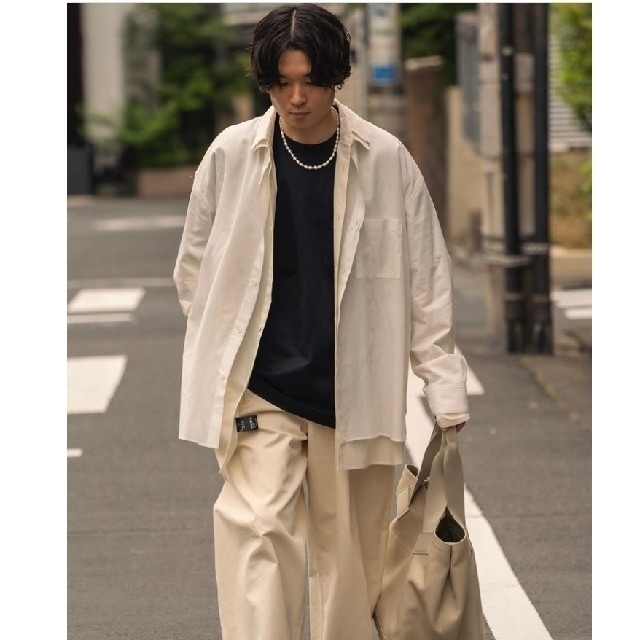 stein21aw OVERSIZED LAYERED GAUZE SHIRTメンズ