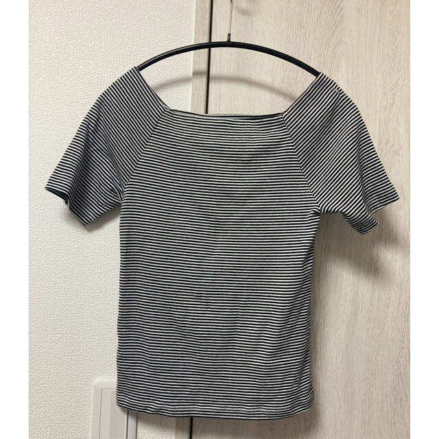 GU(ジーユー)のGU ボーダー Tシャツ トップス スクエア  レディースのトップス(Tシャツ(半袖/袖なし))の商品写真