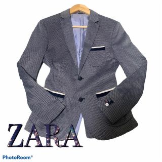 ザラ(ZARA)の【ZARA】 ザラ　テーラードジャケット　千鳥柄　ストライプ　カジュアルスーツ(テーラードジャケット)