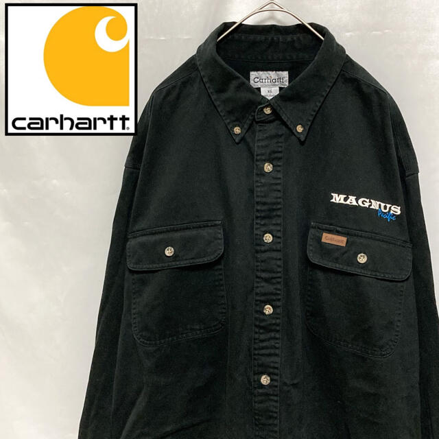 carhartt(カーハート)のCarhartt カーハート 肉厚 ワークシャツ 長袖 刺繍 ブラック XL メンズのトップス(シャツ)の商品写真