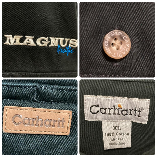 carhartt(カーハート)のCarhartt カーハート 肉厚 ワークシャツ 長袖 刺繍 ブラック XL メンズのトップス(シャツ)の商品写真