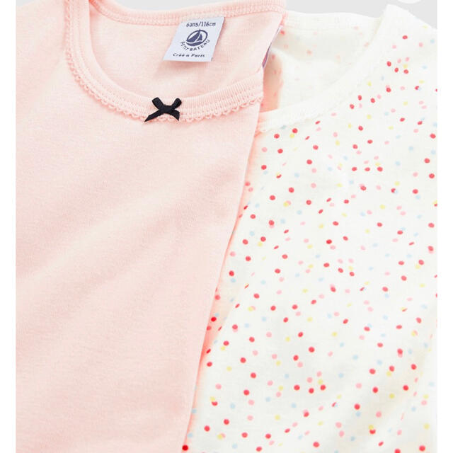 PETIT BATEAU(プチバトー)のプチバトー　新品　半袖　Tシャツ　2枚組　肌着　6ans/116cm キッズ/ベビー/マタニティのキッズ服女の子用(90cm~)(下着)の商品写真