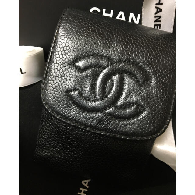 CHANEL(シャネル)のるぅきゅん様 専用 CHANELキャビアスキン シガレットケース 正規品 ポーチ メンズのファッション小物(タバコグッズ)の商品写真