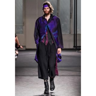 ヨウジヤマモト(Yohji Yamamoto)の着画あり!! 17ss ヨウジヤマモト 巻きエプロン付き リネン ワイドパンツ(スラックス)