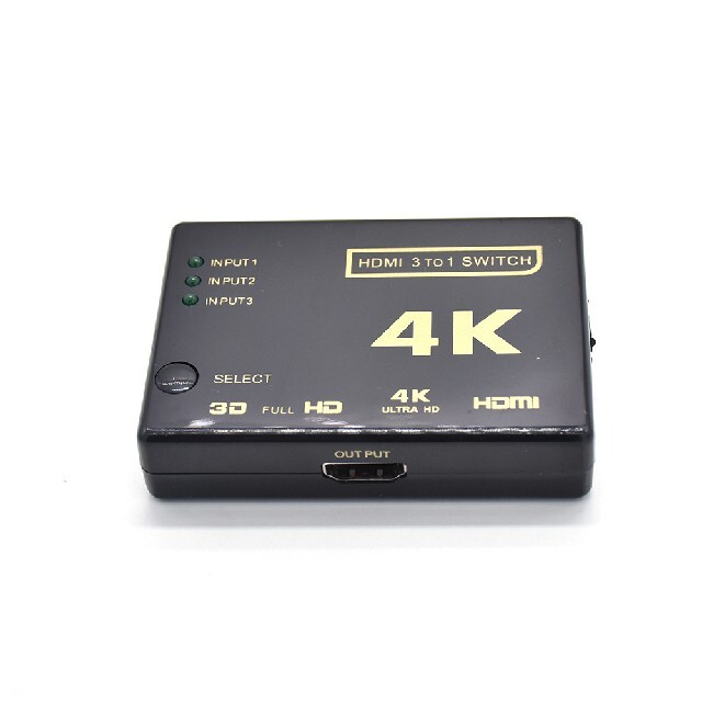 HDMIセレクター HDMI切替機 HDMI ４K対応 3ポート 3入力1出力  スマホ/家電/カメラのテレビ/映像機器(映像用ケーブル)の商品写真