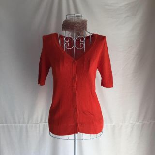 ロキエ(Lochie)の最終値下 vintage summer knit cardigan orange(Tシャツ(半袖/袖なし))