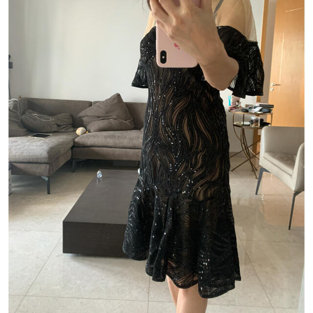 新品タグ付き TADASHI SHOJI スパンコールドレス