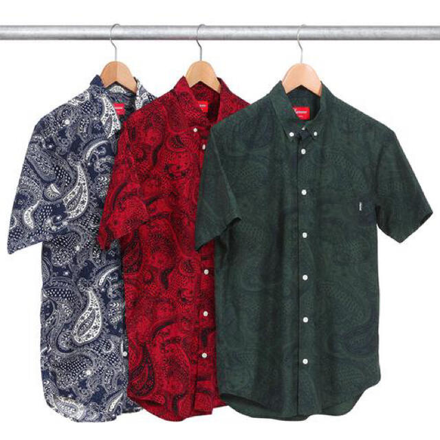 Supreme(シュプリーム)のSUPREME シュプリーム PAISLEY S/S BDシャツ 緑S美品 メンズのトップス(シャツ)の商品写真