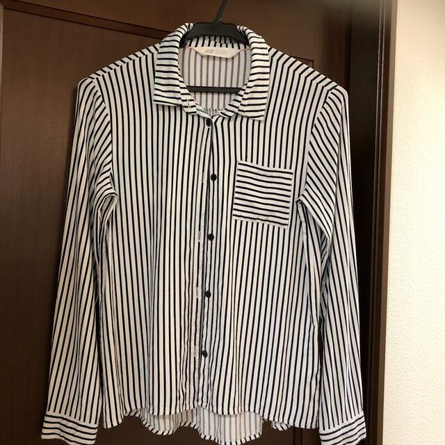 H&M(エイチアンドエム)のストライプシャツ　H&M キッズ/ベビー/マタニティのキッズ服女の子用(90cm~)(ブラウス)の商品写真