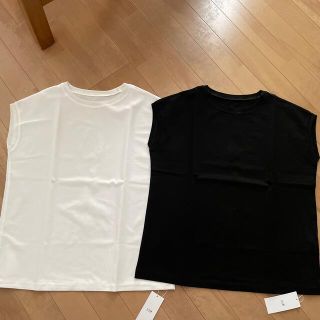 ニジュウサンク(23区)の23区　フレンチスリーブ　コットンTシャツ　2色セット　新品タグ付き(Tシャツ(半袖/袖なし))