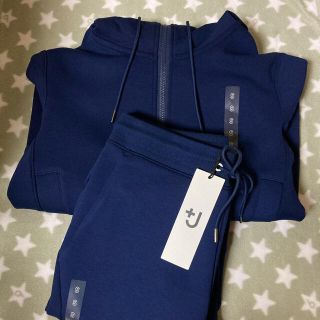 ユニクロ(UNIQLO)の＊ユニクロ +J ドライスウェット 上下セット ブルー Sサイズ(パーカー)