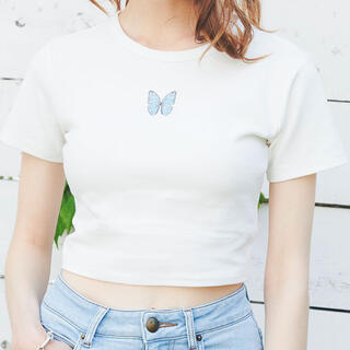 アリシアスタン(ALEXIA STAM)のALEXIA STAM　Butterfly Tee White (Tシャツ(半袖/袖なし))