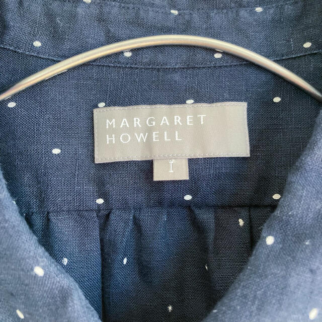 MARGARET HOWELL(マーガレットハウエル)の【美品】MARGARET HOWELL リネン100％ ドット柄 半袖シャツ レディースのトップス(シャツ/ブラウス(半袖/袖なし))の商品写真