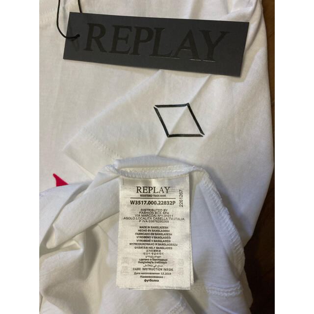 Replay(リプレイ)のREPLAY  新品未使用　XSサイズ　レディース　Tシャツ　ホワイト　リプレイ メンズのトップス(Tシャツ/カットソー(半袖/袖なし))の商品写真