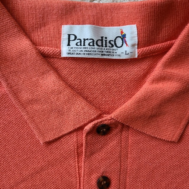 Paradiso(パラディーゾ)の【美品】パラディーゾ　半袖ポロシャツ　オレンジ メンズのトップス(ポロシャツ)の商品写真