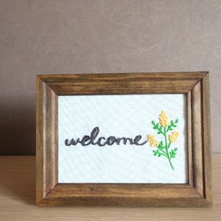 刺繍フレーム＊welcome(インテリア雑貨)