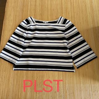 プラステ(PLST)のPLST ボーダー　カットソー(カットソー(半袖/袖なし))