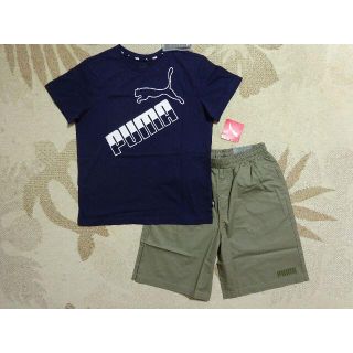 プーマ(PUMA)の新品★プーマ★150★ビッグロゴTシャツ 紺・軽量!快適!!ハーフパンツ★上下(その他)