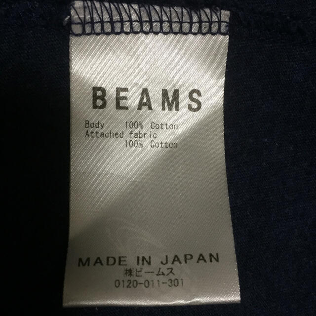 BEAMS(ビームス)のbeams VあきTシャツ L 半袖 ネイビー 無地 伸縮 メンズのトップス(Tシャツ/カットソー(半袖/袖なし))の商品写真