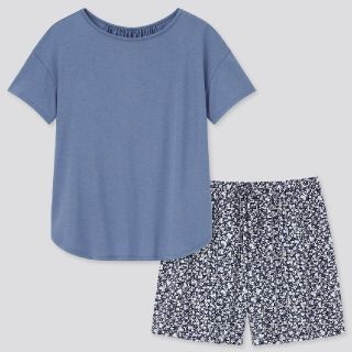 ユニクロ(UNIQLO)のドレープジャージー セット XL 部屋着 パジャマ ルームウェア ショートパンツ(ルームウェア)