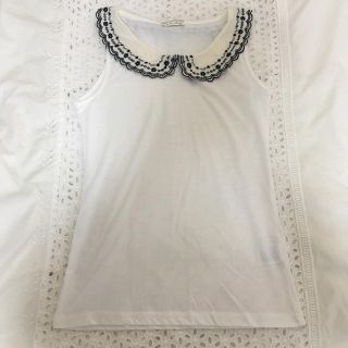 ローリーズファーム(LOWRYS FARM)の刺繍襟タンクトップ(タンクトップ)