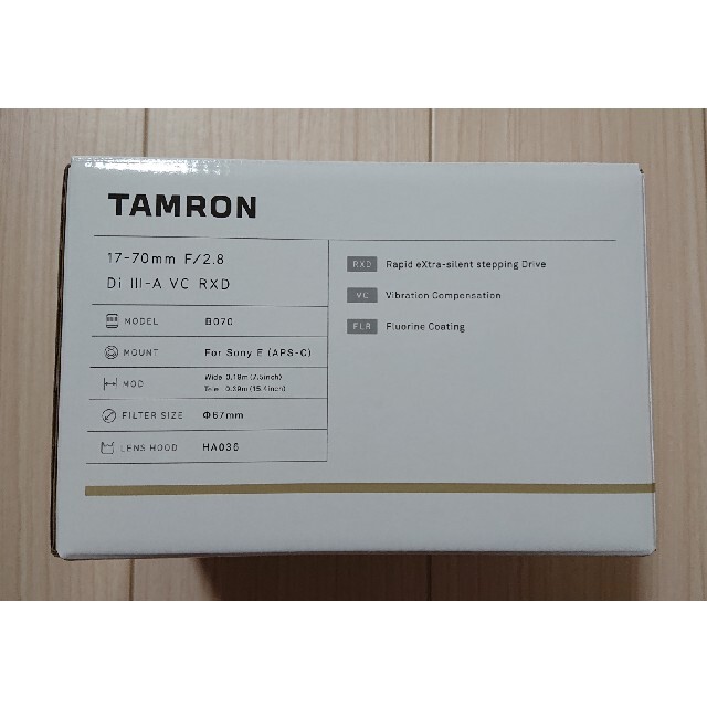 TAMRON(タムロン)の新品未開封　タムロン 17-70mm F/2.8 ソニーEマウント用(B070) スマホ/家電/カメラのカメラ(レンズ(ズーム))の商品写真