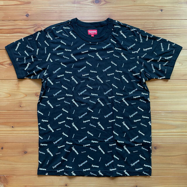 supreme logo tee Sサイズ Black モノグラム - Tシャツ/カットソー