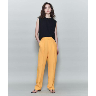 ビューティアンドユースユナイテッドアローズ(BEAUTY&YOUTH UNITED ARROWS)の＜6(ROKU)＞GEORGETTE TUCK PANTS/パンツ 34イエロー(カジュアルパンツ)