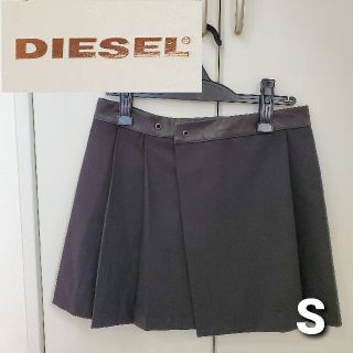 ディーゼル(DIESEL)の【新品・タグ付】DIESEL　ミニスカート　ウエスト羊革　レディース　黒　服(ミニスカート)