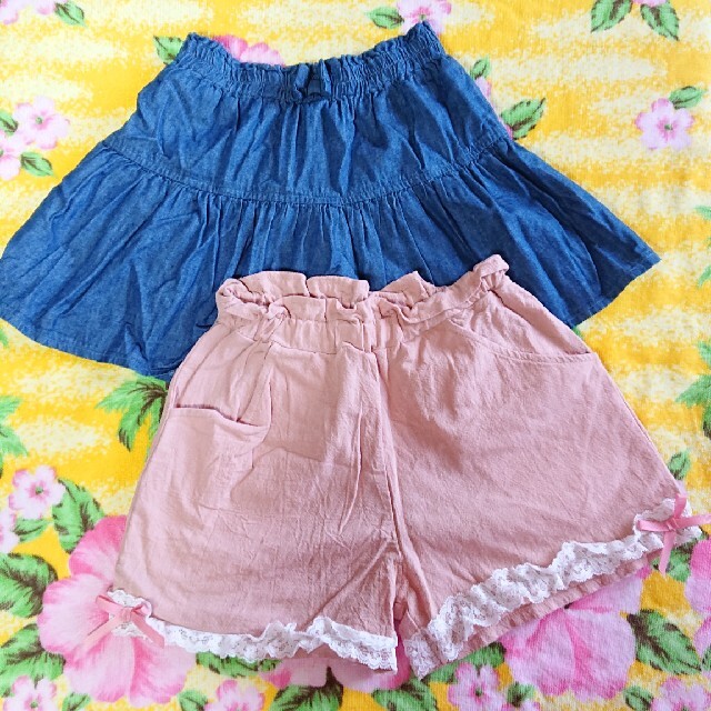 スカート&ショーパンセット♥120cm キッズ/ベビー/マタニティのキッズ服女の子用(90cm~)(パンツ/スパッツ)の商品写真