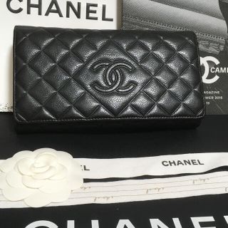 シャネル(CHANEL)の美品 ★ シャネル ダイヤモンド CC キャビアスキン 長財布 正規品(財布)