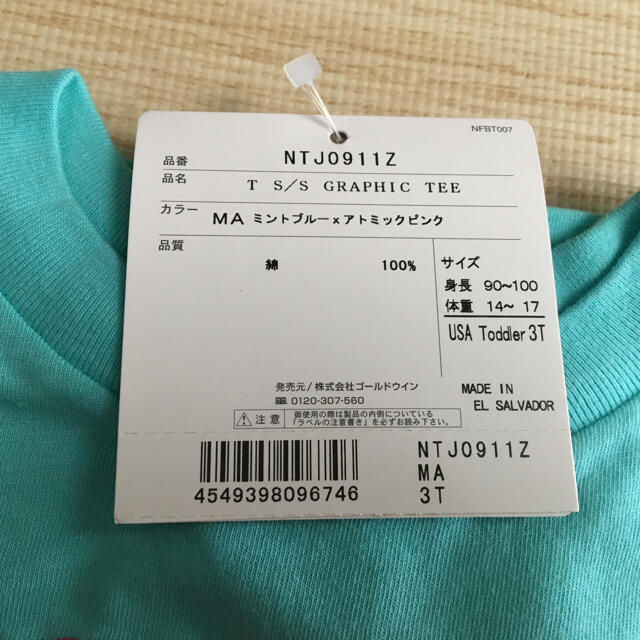 THE NORTH FACE(ザノースフェイス)のノースフェイス グラフィックティー 3T  100 キッズ キッズ/ベビー/マタニティのキッズ服男の子用(90cm~)(Tシャツ/カットソー)の商品写真