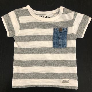 マーキーズ(MARKEY'S)のオーシャン&グラウンド　デニムポケット　Tシャツ　80 グレー(Ｔシャツ)