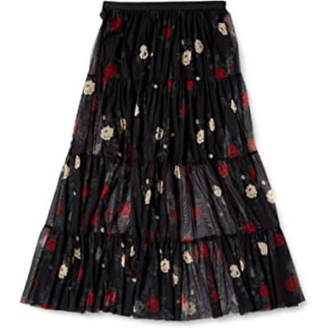 Mila Owen(ミラオーウェン)のミラオーウェン　チュール  花柄　レース　スカート  レディースのスカート(ロングスカート)の商品写真