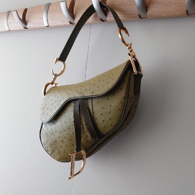 Christian Dior オーストリッチ本革 SADDLEバック【ほぼ新品
