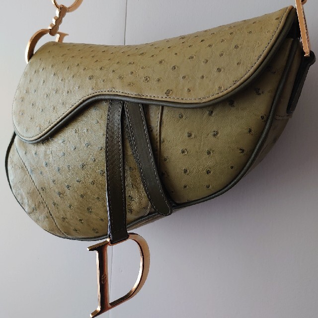 Christian Dior オーストリッチ本革 SADDLEバック【ほぼ新品