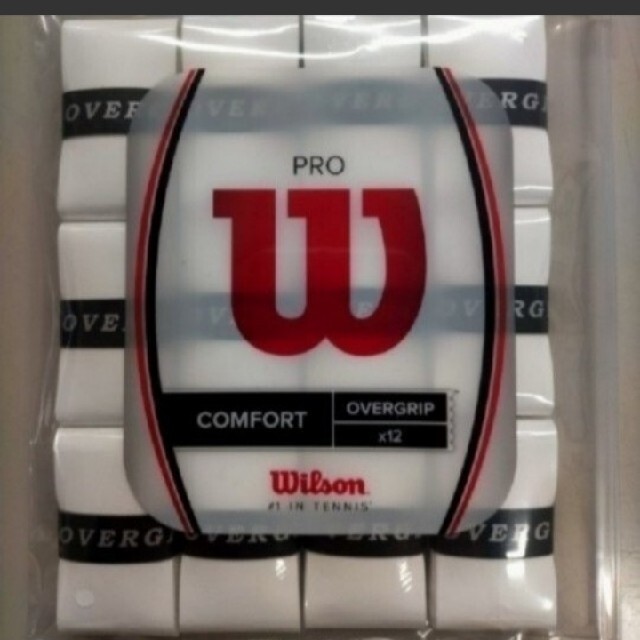 ウィルソン プロオーバーグリップ白12本セット日本製 スポーツ/アウトドアのテニス(その他)の商品写真