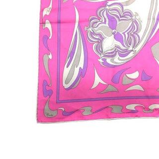 エミリオプッチ スカーフ 花柄 総柄 シルク ピンク 紫 グレー