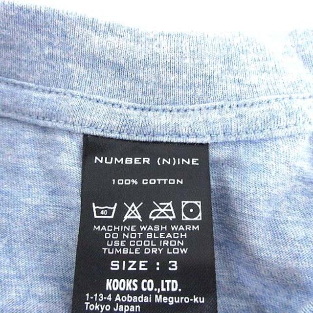 NUMBER (N)INE(ナンバーナイン)のナンバーナイン Tシャツ カレッジ 半袖 ロゴ 3 水色 ブルー ミックス メンズのトップス(Tシャツ/カットソー(半袖/袖なし))の商品写真