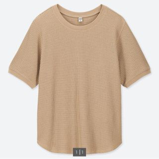 ユニクロ(UNIQLO)のUNIQLO ✳︎ ユニクロ ワッフル クルーネック T Tシャツ プルオーバー(Tシャツ(半袖/袖なし))