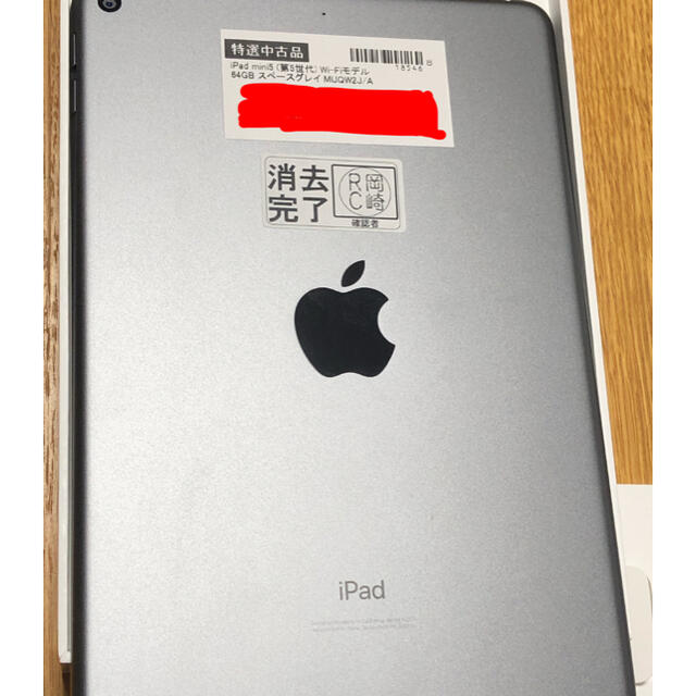 APPLE iPad mini5  グレー　WI-FI 64GB 検品済み 2