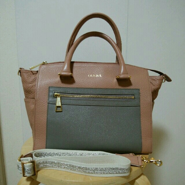 IANNEイアンヌ ショルダーバッグ ブレンダ フィグ&グレー 比較的美品
