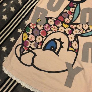 スカラー(ScoLar)のSCOLAR スカラー　タンクトップ　Tシャツ　うさぎ　バニー　花柄　裾レース(タンクトップ)